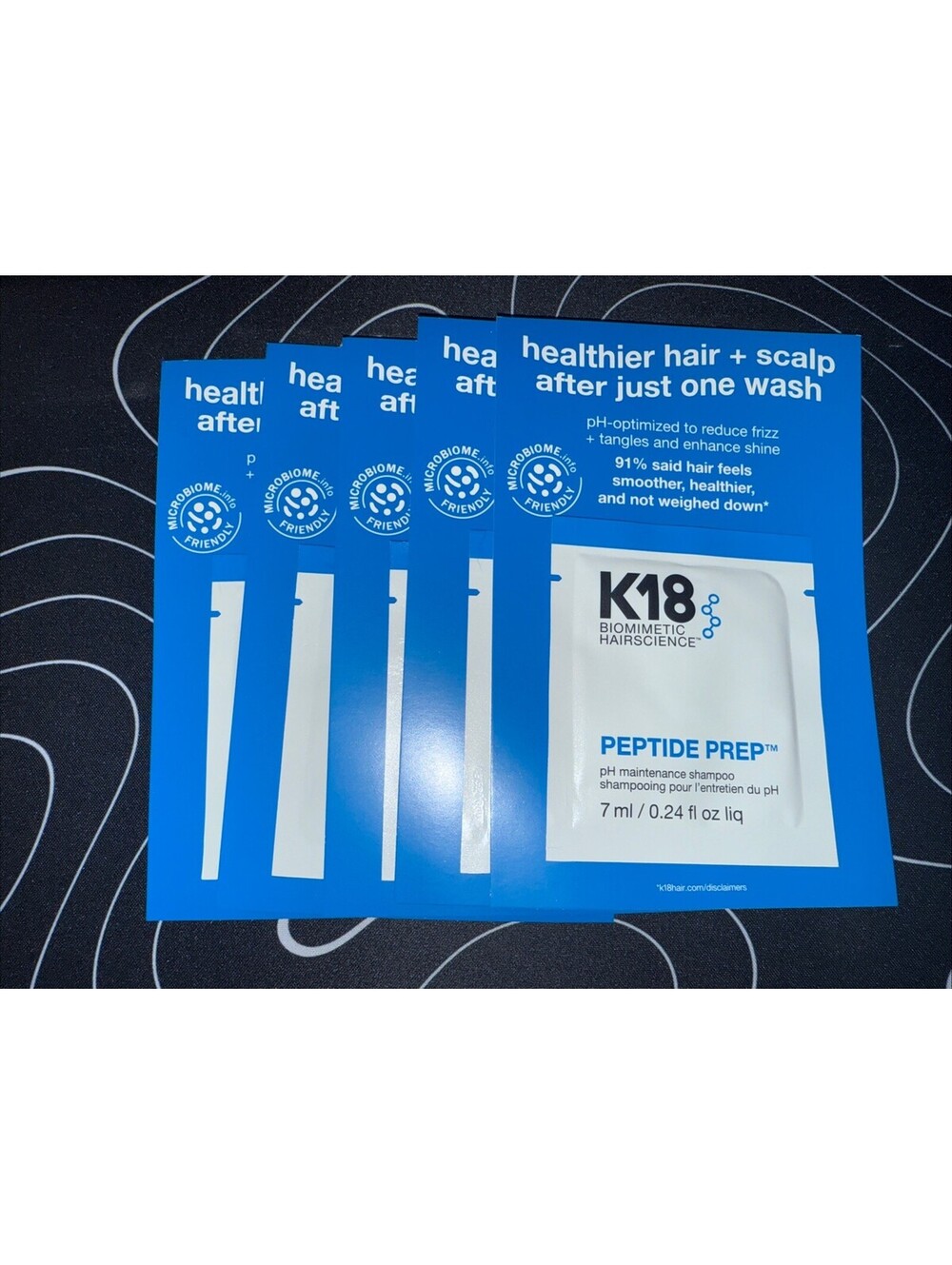 5x K18 Peptide Prep pH Maintenance Shampoo 7 mL Salon Samples